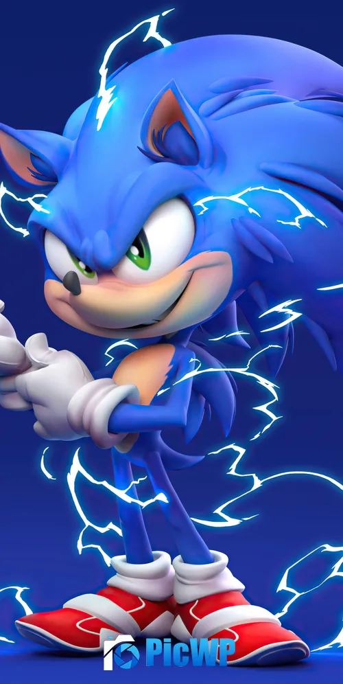 Sonic the Hedgehog Blue background 3K Mobile Wallpaper