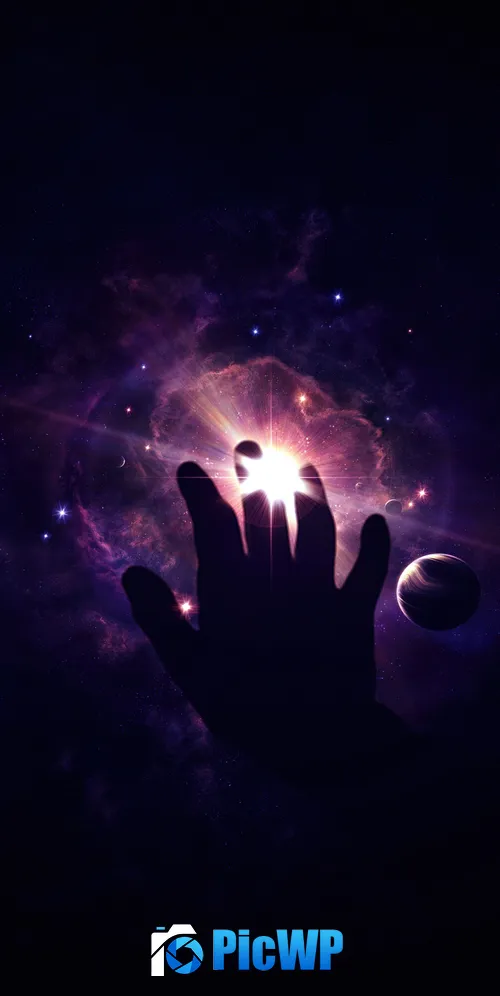 Hand Looking up at Sky 3K Mobile Wallpaper