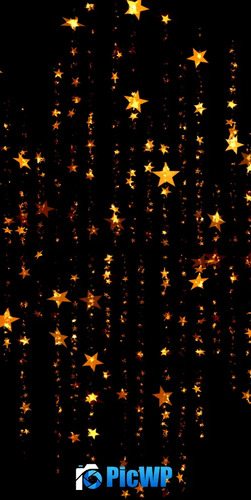 Christmas Stars Black background 3K Mobile Wallpaper