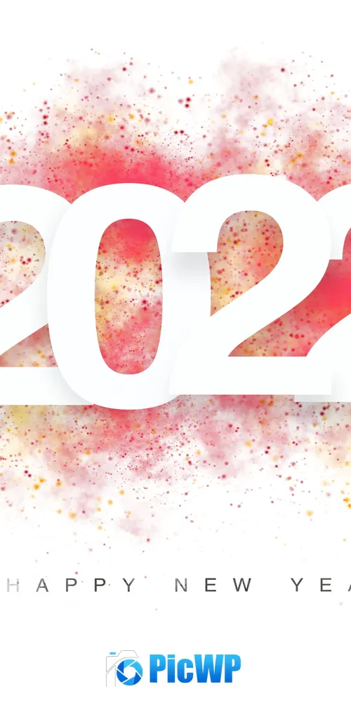 2022 New Year White background 3K Mobile Wallpaper