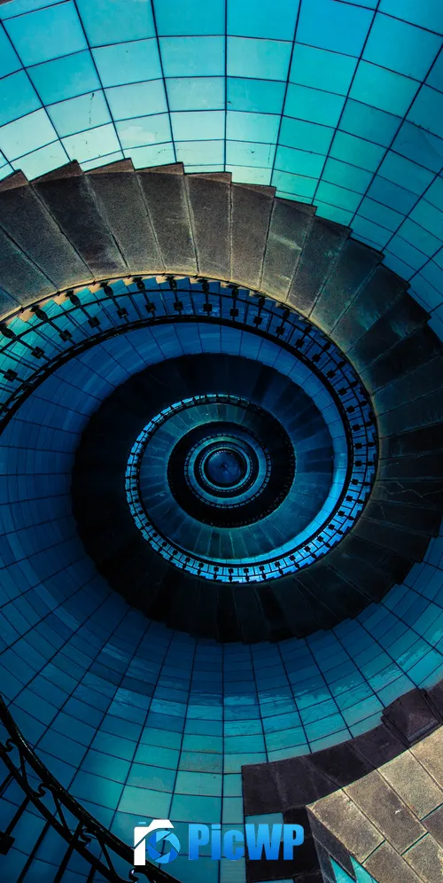 Spiral staircase Île Vierge 3K Mobile Wallpaper