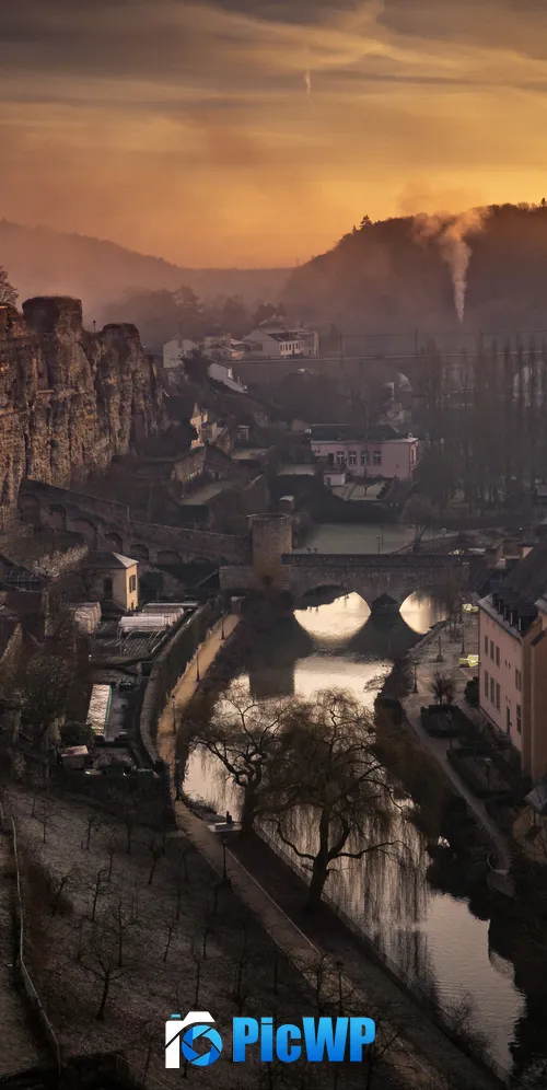 Luxembourg City Sunset 3K Mobile Wallpaper