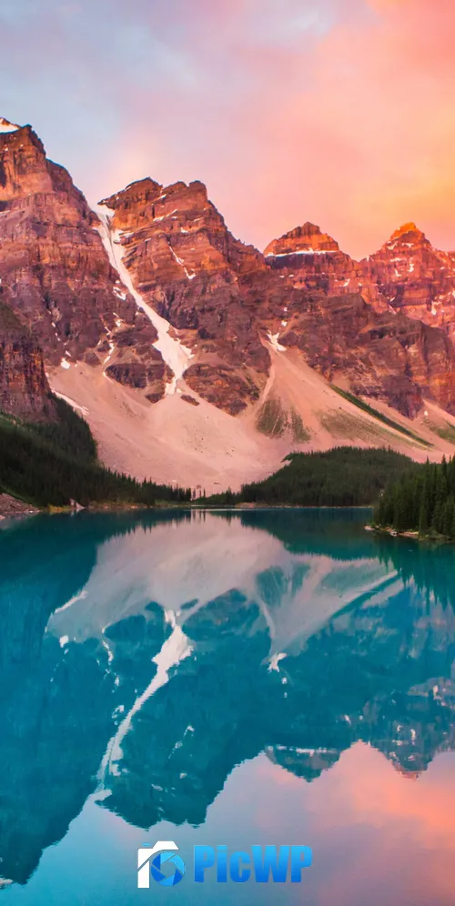Moraine Lake Sunset 3K Mobile Wallpaper