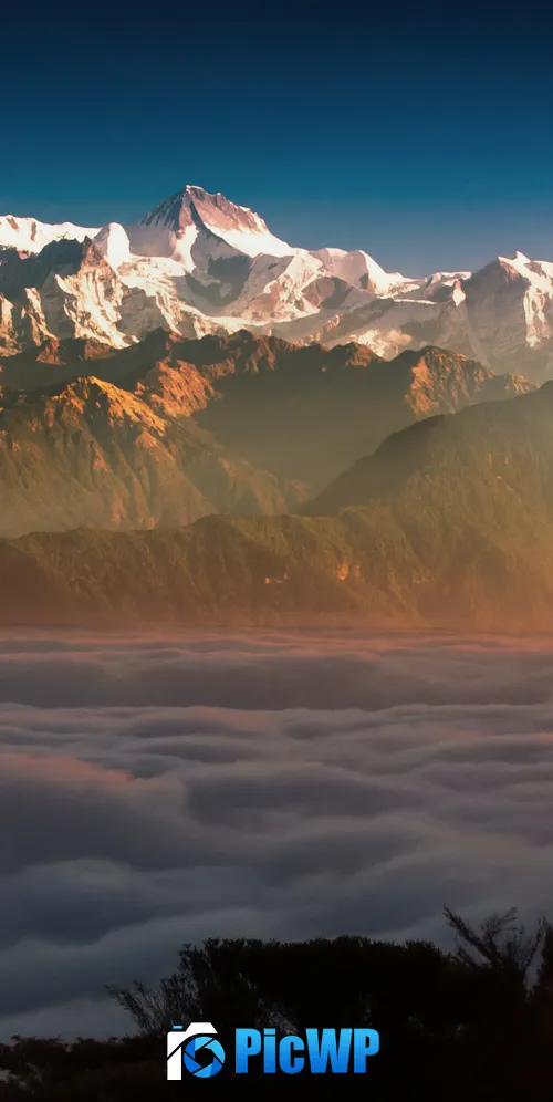 Glacier mountains Clouds 3K Mobile Wallpaper