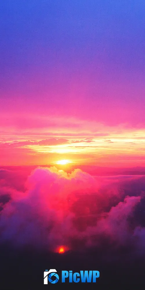 Sunset Cloudy Pink sky 3K Mobile Wallpaper