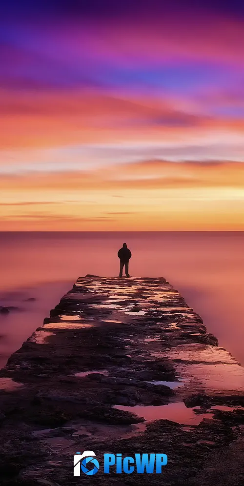 Seascape Pier 3K Mobile Wallpaper