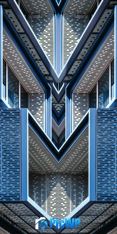 Architectural Design Blue 3K Mobile Wallpaper