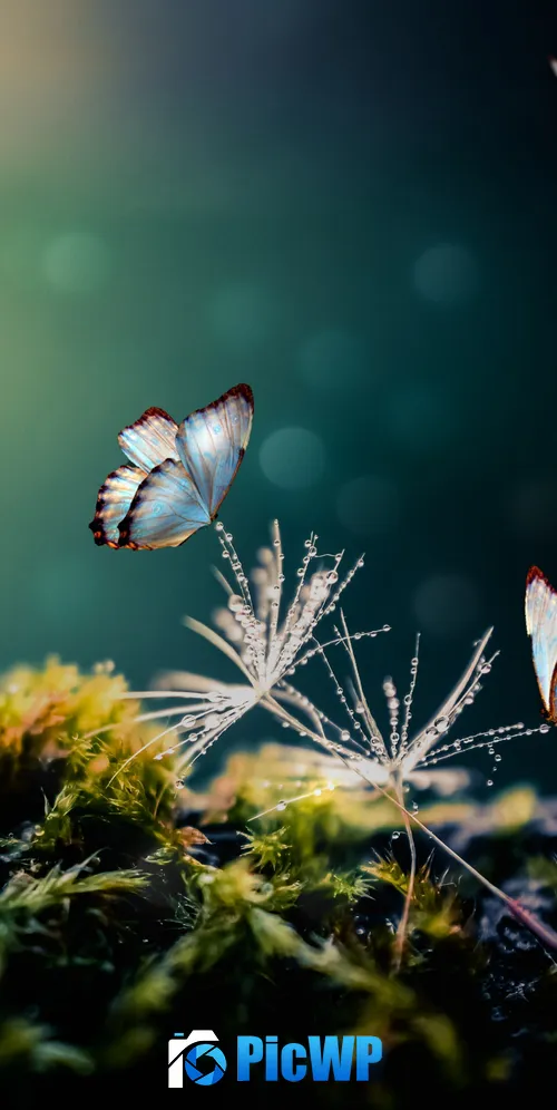 White Butterflies Mystical Forest 3K Mobile Wallpaper