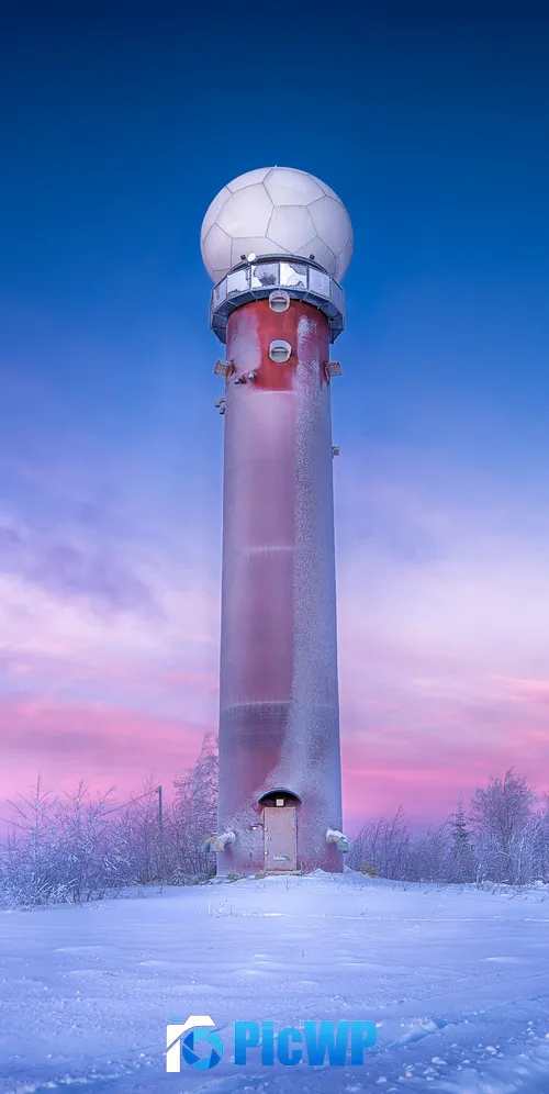 Radar Tower Winter 3K Mobile Wallpaper