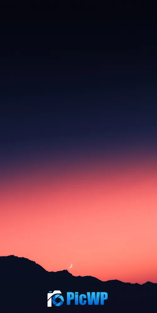 Silhouette Mountain Sunset 3K Mobile Wallpaper