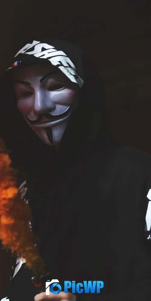 Guy Fawkes mask Man in Mask 3K Mobile Wallpaper