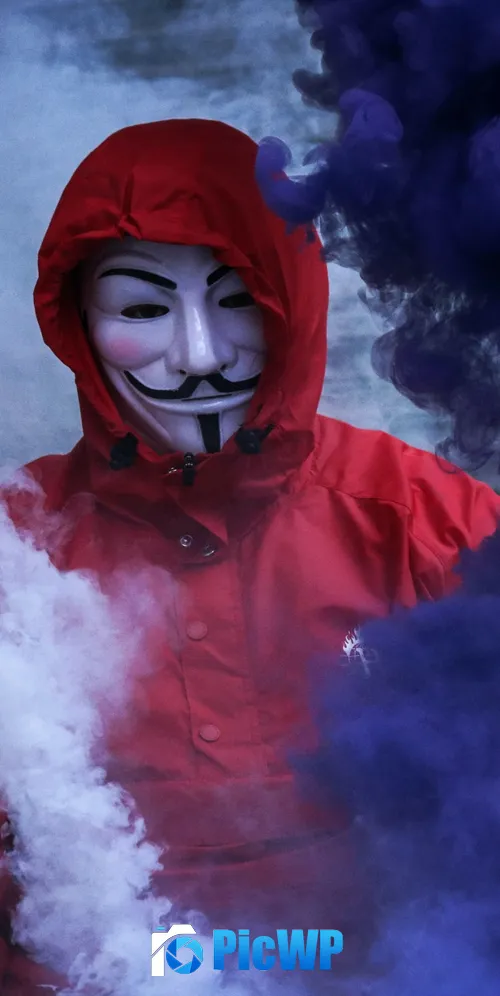 Man in Mask Smoke Backgrounds 3K Mobile Wallpaper