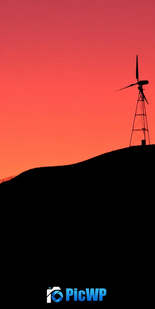 Windmill Sunrise 3K Mobile Wallpaper