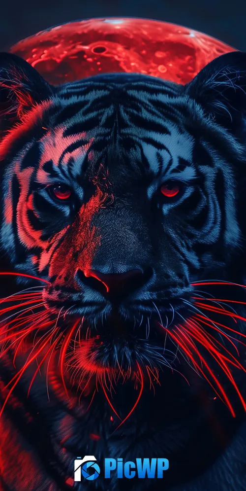 Tiger Red aesthetic 3K Mobile Wallpaper