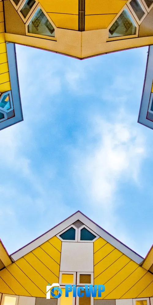 Modern architecture Cube houses 3K Mobile Wallpaper