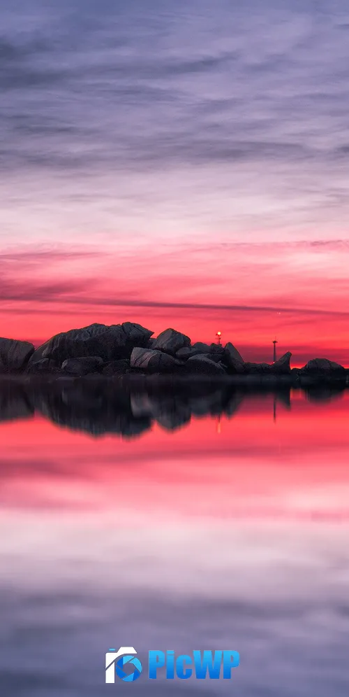 Sunset Rocks 3K Mobile Wallpaper