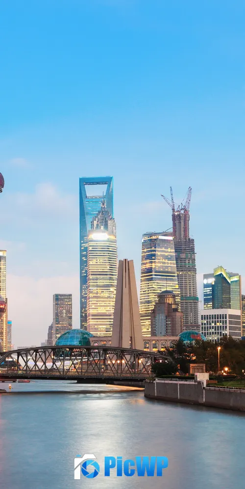 Waibaidu Bridge Oriental Pearl Tower 3K Mobile Wallpaper