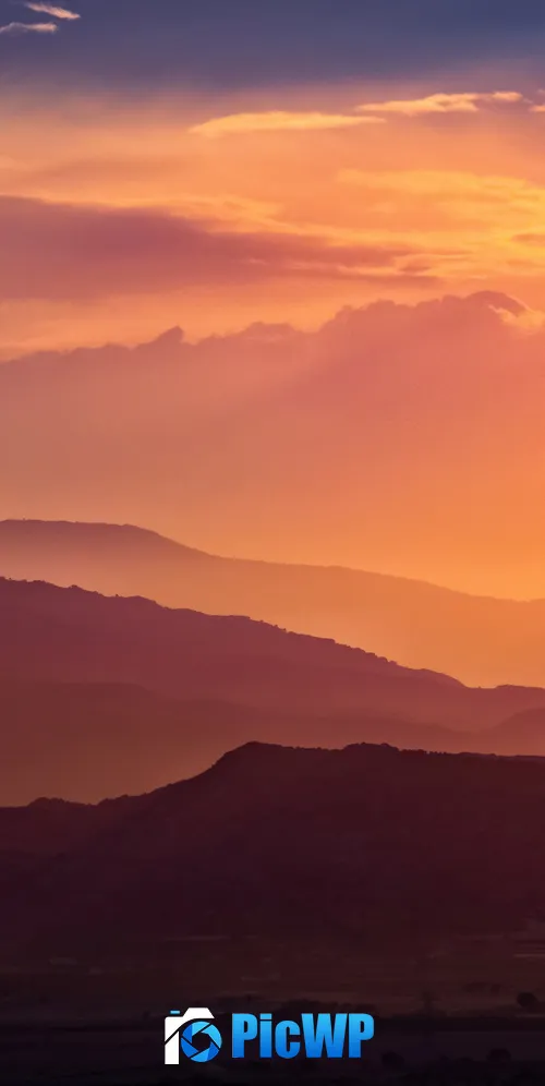 Sunset Mountain range 3K Mobile Wallpaper