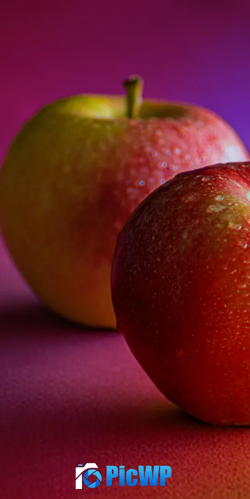 Red Apples Dew Drops 3K Mobile Wallpaper