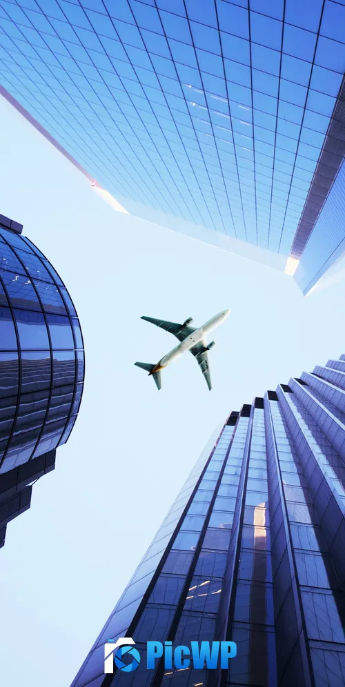Airplane Looking up at Sky 3K Mobile Wallpaper