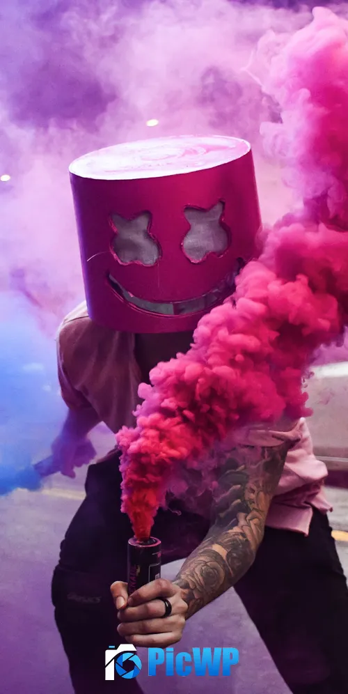 Marshmello Smoke 3K Mobile Wallpaper