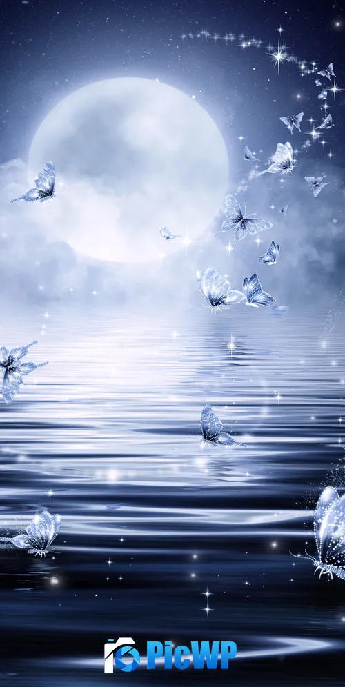 Butterflies Stars 3K Mobile Wallpaper