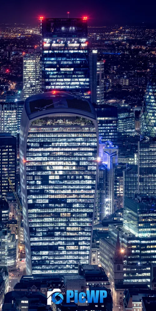 London City Night illumination 3K Mobile Wallpaper