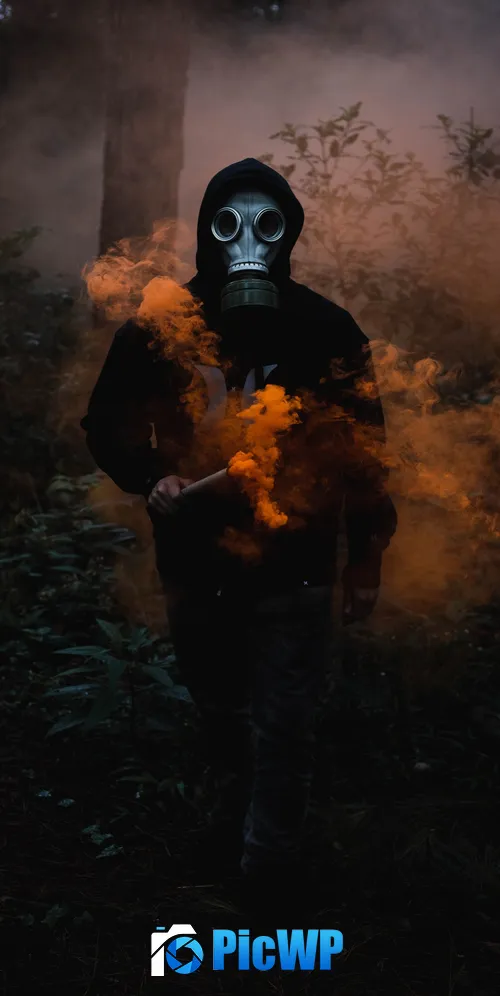 Man in Mask Black Jacket 3K Mobile Wallpaper