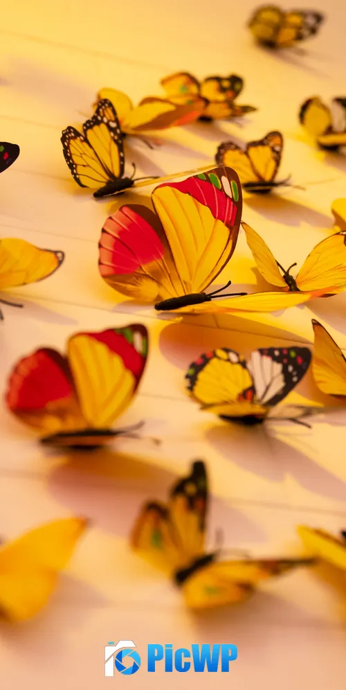 Colorful butterflies Aesthetic 3K Mobile Wallpaper