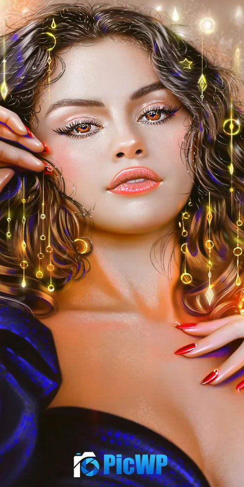 Selena Gomez Paint 3K Mobile Wallpaper