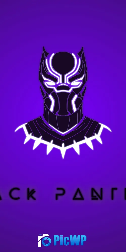 Black Panther Minimal Purple 3K Mobile Wallpaper