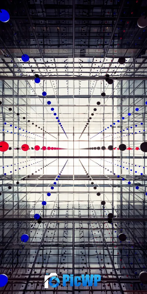 Glass building Spheres 3K Mobile Wallpaper