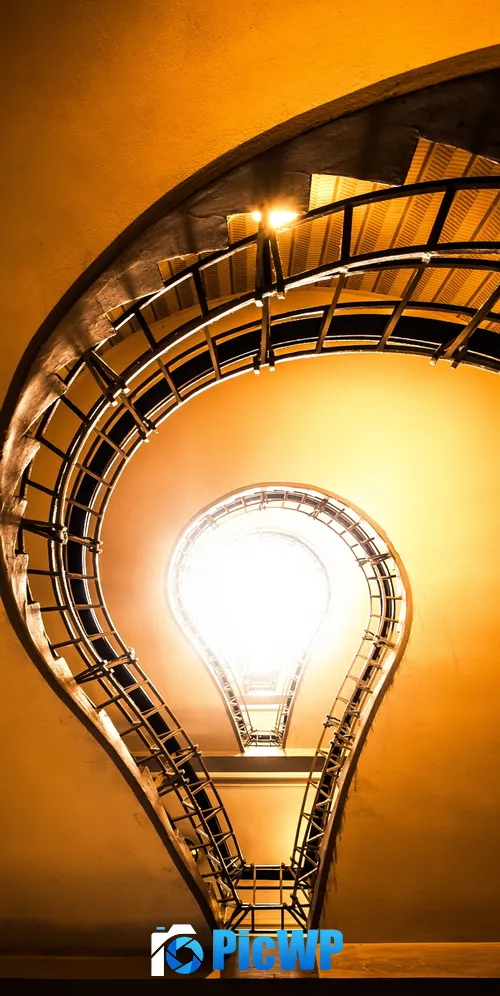 Staircase Bulb illustration 3K Mobile Wallpaper