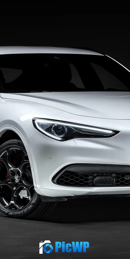 Alfa Romeo Stelvio Veloce Ti Dark background 3K Mobile Wallpaper