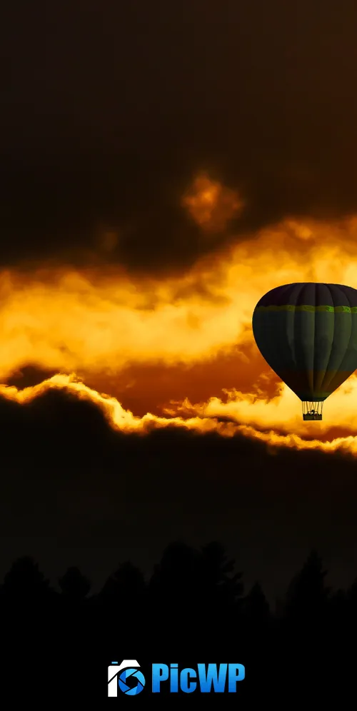 Hot air balloons Sunset 3K Mobile Wallpaper