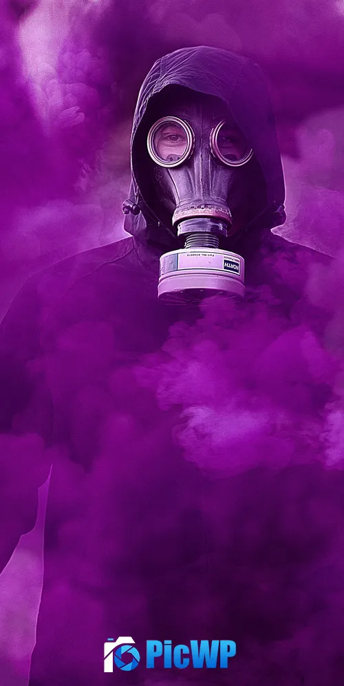 Gas mask Smoke 3K Mobile Wallpaper