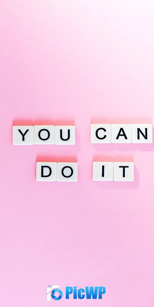You Can Do It Pink background 3K Mobile Wallpaper