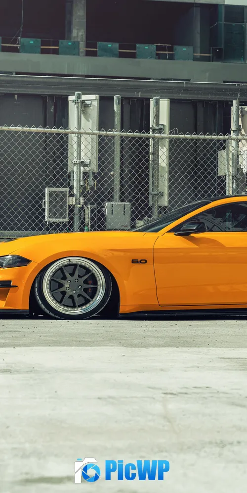Ford Mustang Orange cars 3K Mobile Wallpaper