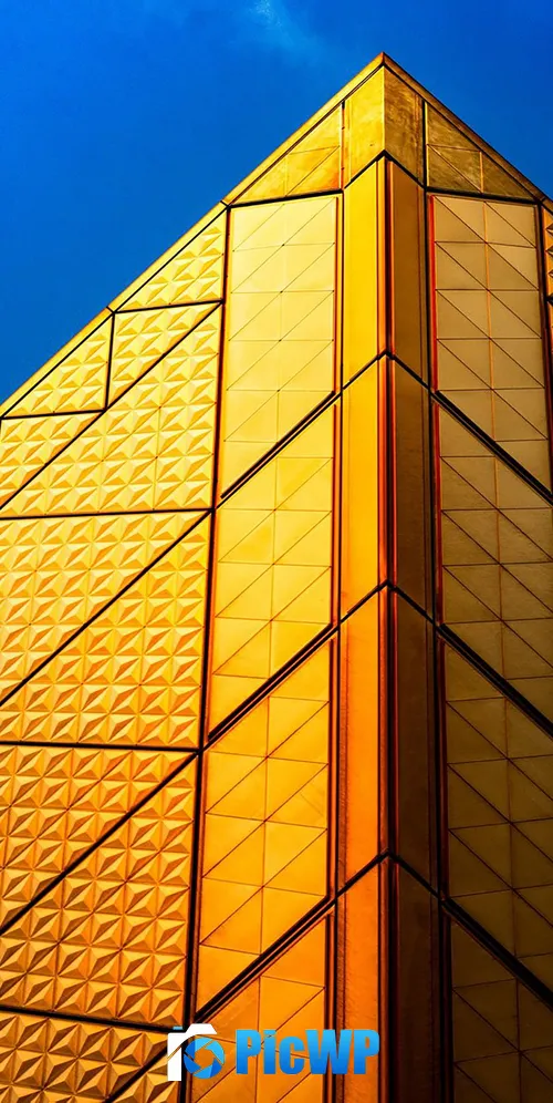 Pyramid Structure Golden 3K Mobile Wallpaper