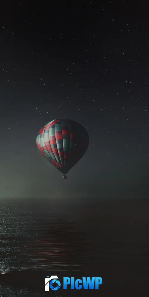 Hot air balloon Night 3K Mobile Wallpaper