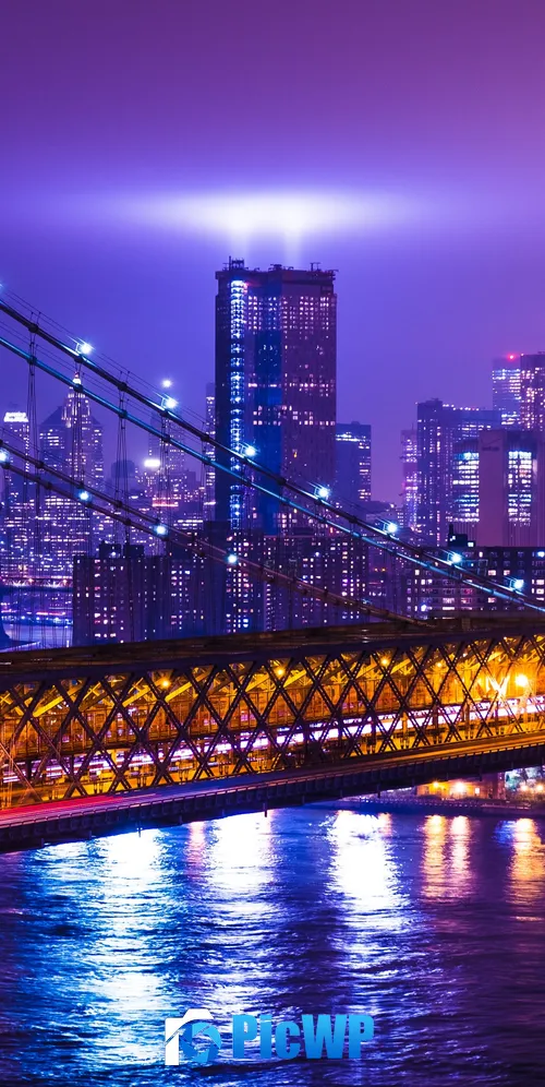 New York City Purple aesthetic 3K Mobile Wallpaper