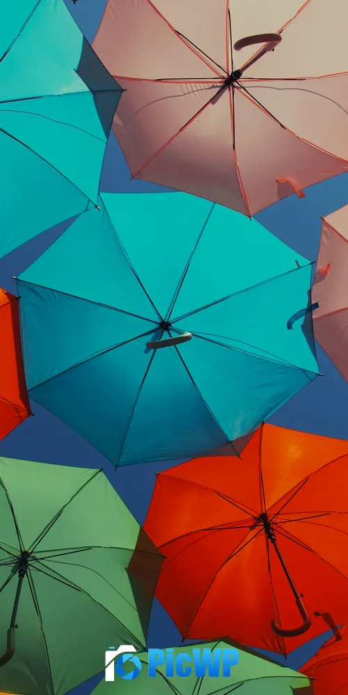 Umbrellas Multicolor 3K Mobile Wallpaper