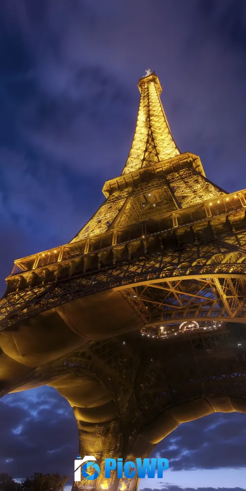 Eiffel Tower Night lights 3K Mobile Wallpaper