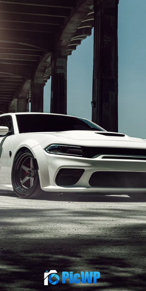 Dodge Challenger SRT Hellcat Widebody White cars 3K Mobile Wallpaper