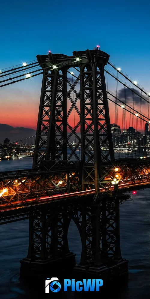 Williamsburg Bridge Sunset 3K Mobile Wallpaper
