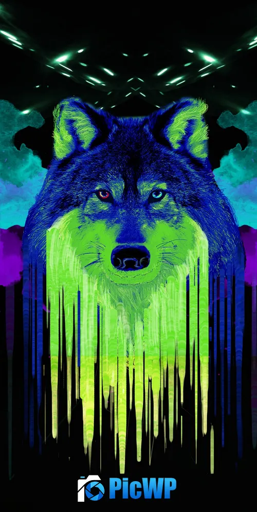 Wolf Artwork 3K Mobile Wallpaper