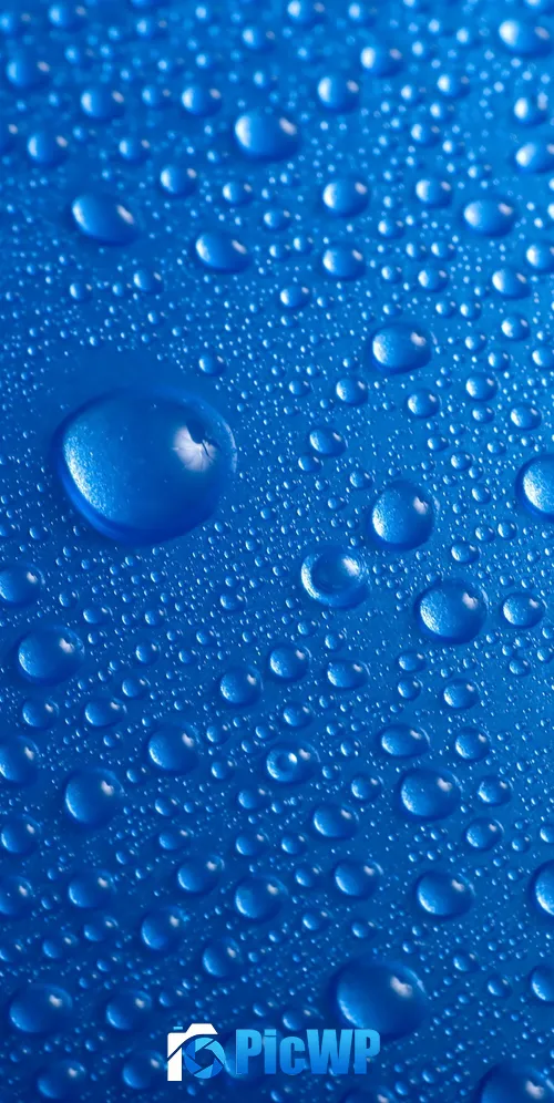 Droplets Blue background 3K Mobile Wallpaper