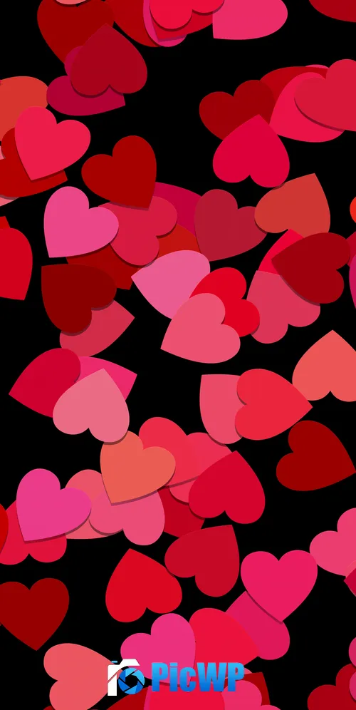 Love hearts Red aesthetic 3K Mobile Wallpaper