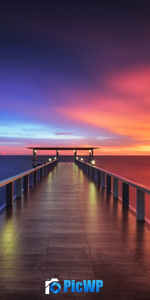 Wooden pier Bridge 3K Mobile Wallpaper
