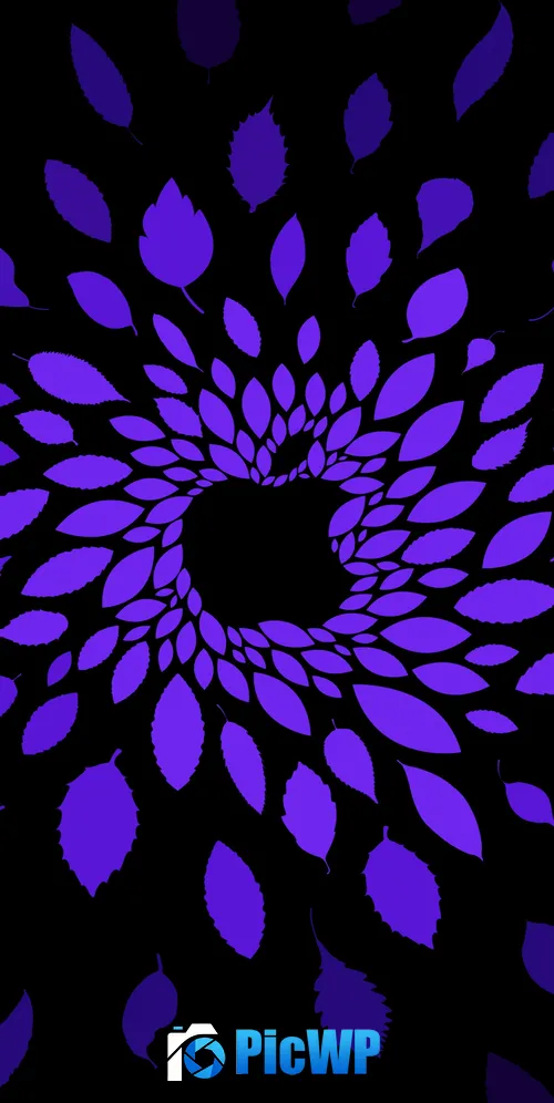 Apple logo Violet 3K Mobile Wallpaper